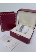 24mm • 2009 Cartier Santos Galbee Ref.1565 Cal.157 White Roman Dial Quartz Watch Full Set